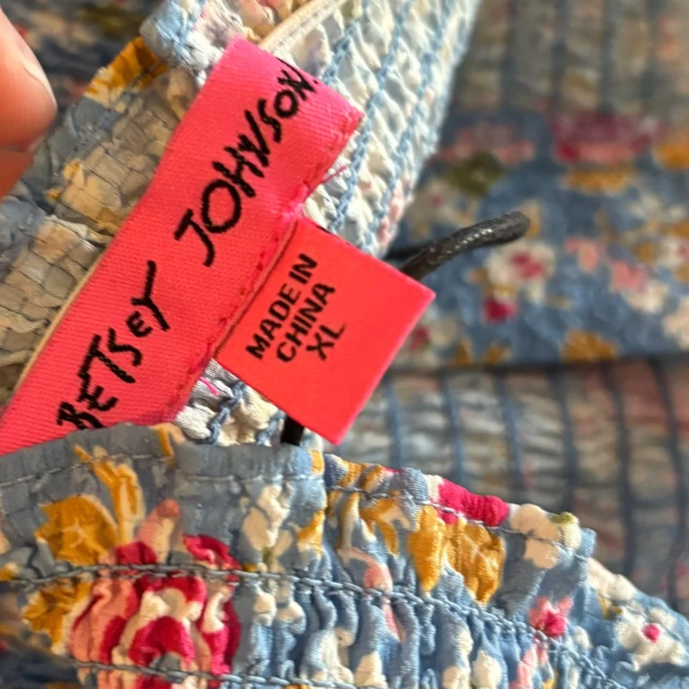 ❗️FINAL❗️NWT Betsey Johnson Blue and Pink Floral Mini Dress - Picture 8 of 10